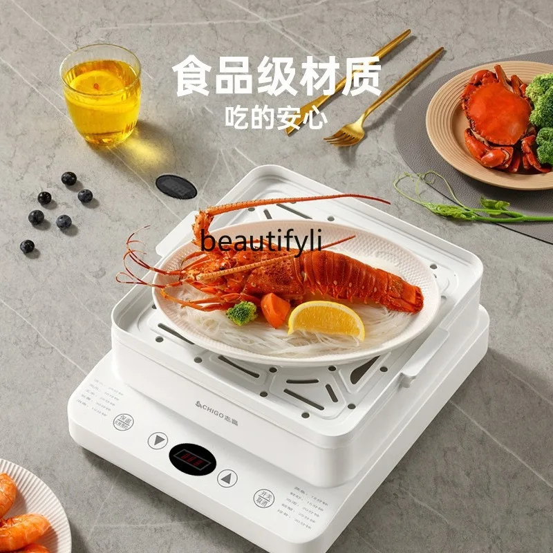 Electric steamer household three-layer multi-functional 24L electric steamer large capacity split visible and transparent