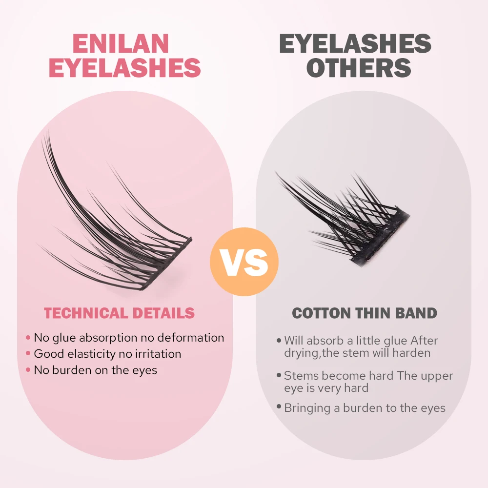 Extensiones de pestañas individuales segmentadas, pestañas postizas de fondo suave, herramientas de maquillaje diario, DIY, Natural