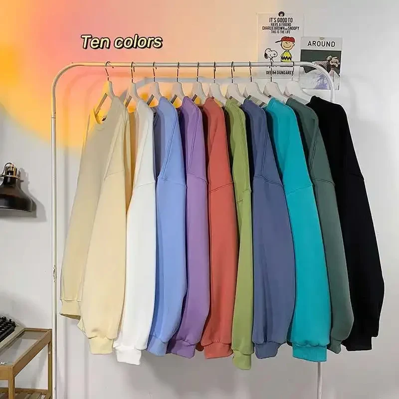 2025, lockere, einfarbige Rundhals-Sportbekleidung für Männer und Frauen, lässig, Frühling und Herbst, Modemarke, Paar, Gothic