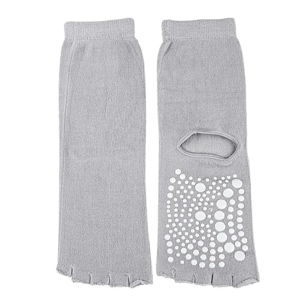 Katoenen kousen Yogasokken Dames Teenscheiding Blootgestelde middenbuissokken Sport Vijfvingersokken Effen kleur Comfortabel