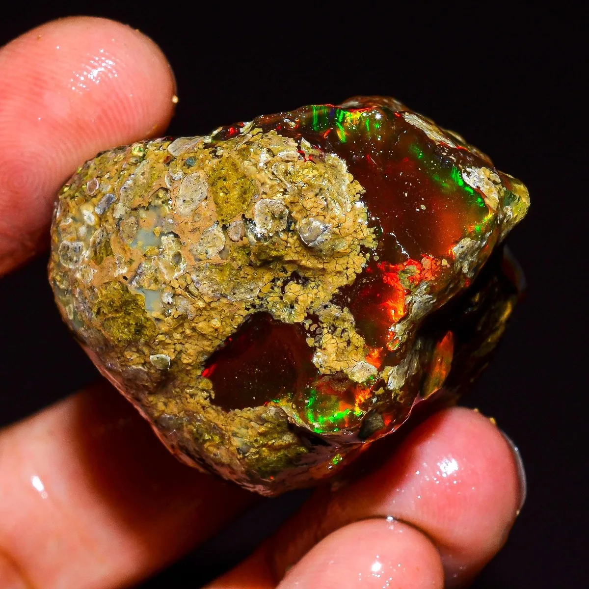 AAA+ 25-80CT Natural Ethiopian Welo Opal Rough Raw Loose Gemstone Collector Stone Randomly Selected One view 2