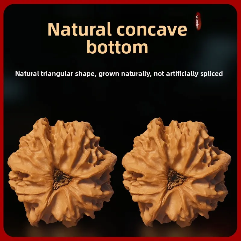 Chinese Style Good Fortune Lucky Blessing Natural Wild Three Ridges Wenwan Walnut 1 Pair Hand Massage Collectible Decor Gift 30 view 4