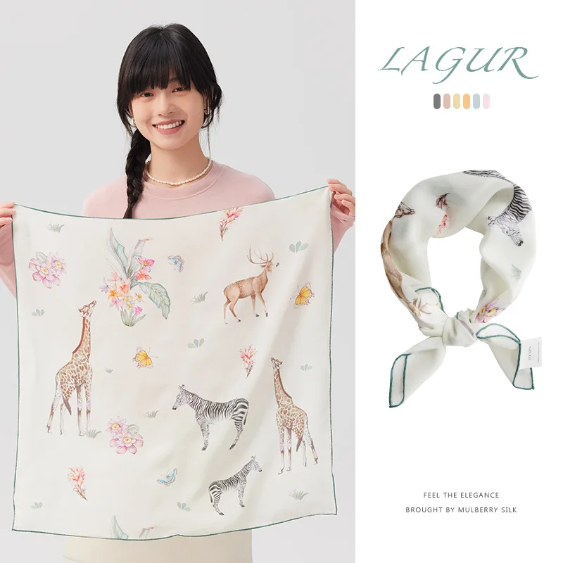 

Silk Scarf Handkerchief Women'S High Quality Thin Scarf Shawl Luxury Designers Woman Neck Scarf Silk Scarves Foulard Accessories