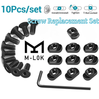 M-LOK Screw and Nut Replacement Rails T-Nut Screw Replacement Set for MLOK Handguard Rail Sections Hunting Gun Accessories 10pcs