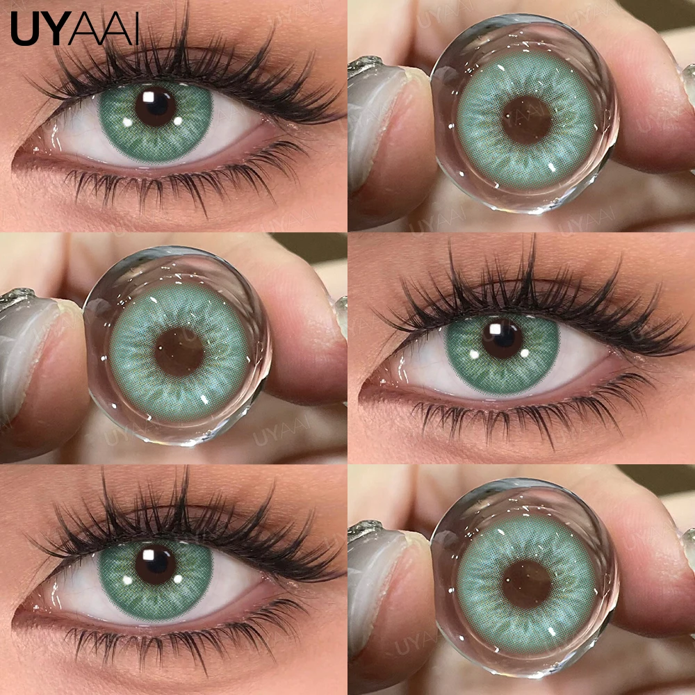 UYAAI 1 Pair Colored Contact Lenses for Eyes Blue Eye Lenses Green Fashion Lenses High Quality Brown Natural Lenses Gray Lenses