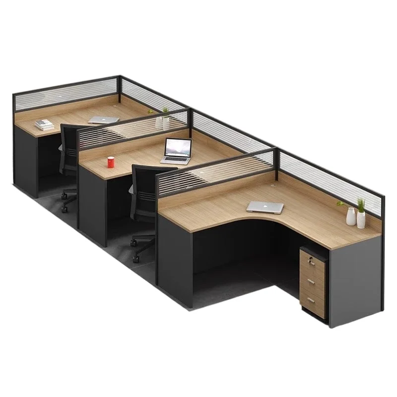 

Modern simple office staff table, finance staff card seat table and chair combination