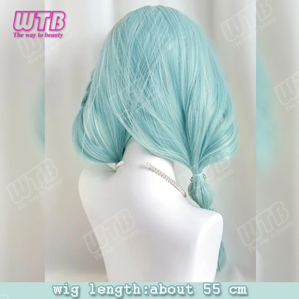 WTB Mint Green Straight Synthetic Lolita Wig with Bangs Suitable for Women and Girls to Wear for Holidays Role-Playing and More view 4