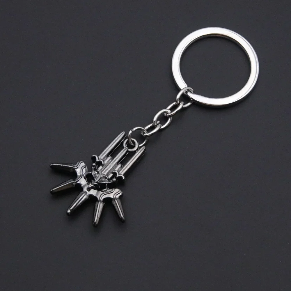 Game NieR Automata Keychain Robot 2B Emil No2 Type B Car Keychain White Ball YoRHa Metal Logo Men Women Keyring Chaveiro Jewelry