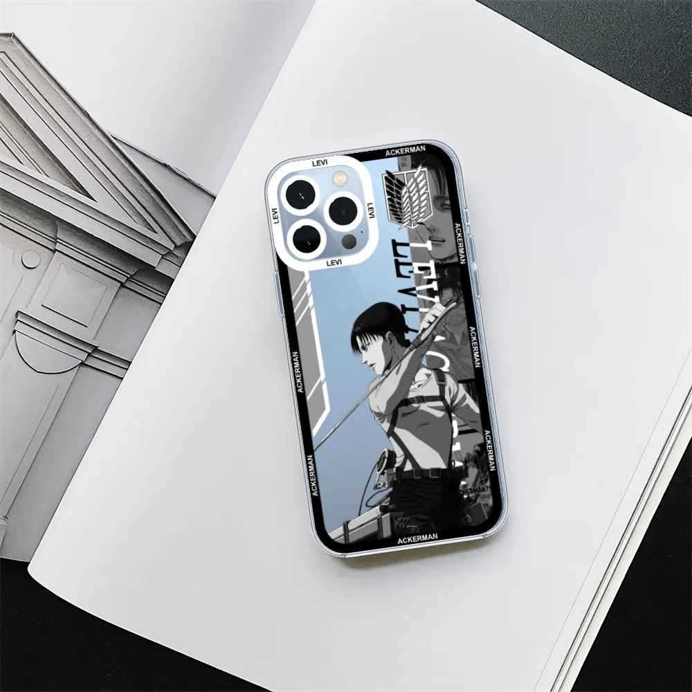 Levi Attack On Titan Anime Phone Case For iPhone 11 12 Mini 13 14 Pro Max Transparent Shell