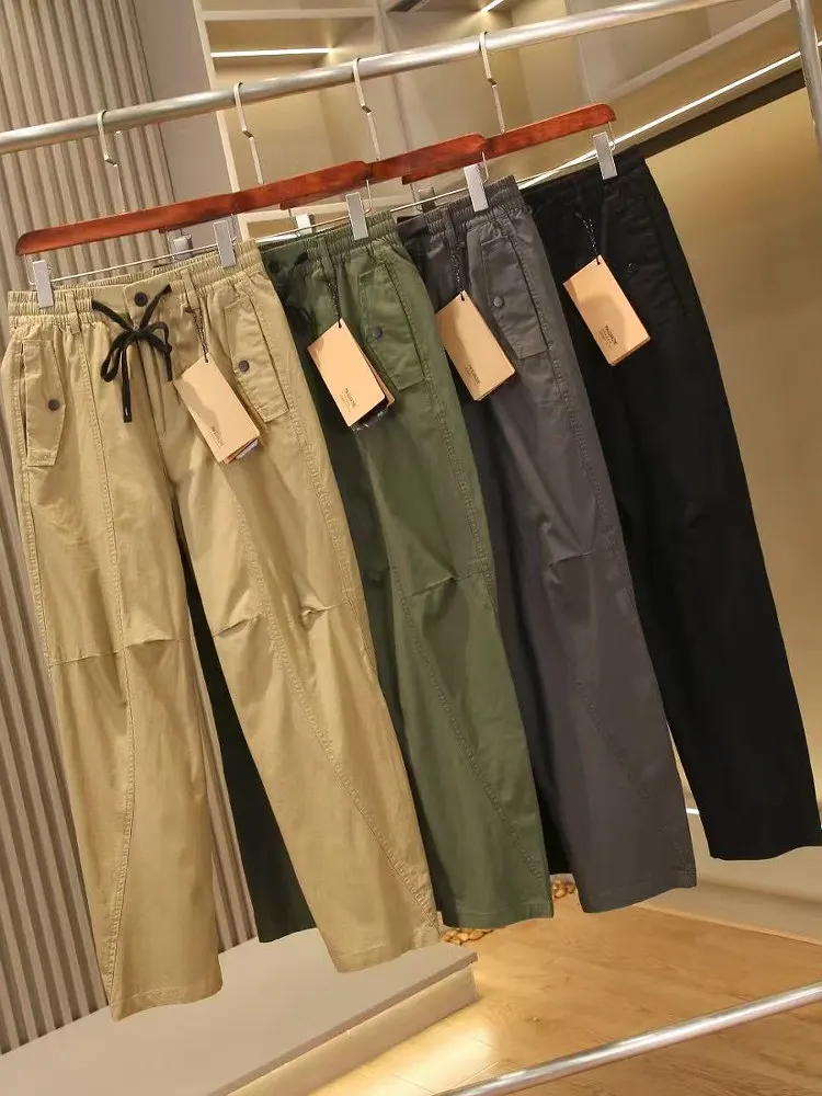 

Lightweight Breathable Casual Workwear Pants Men's Spring Summer Cotton Khaki Loose Straight Leg Comfortable Casual Trousers