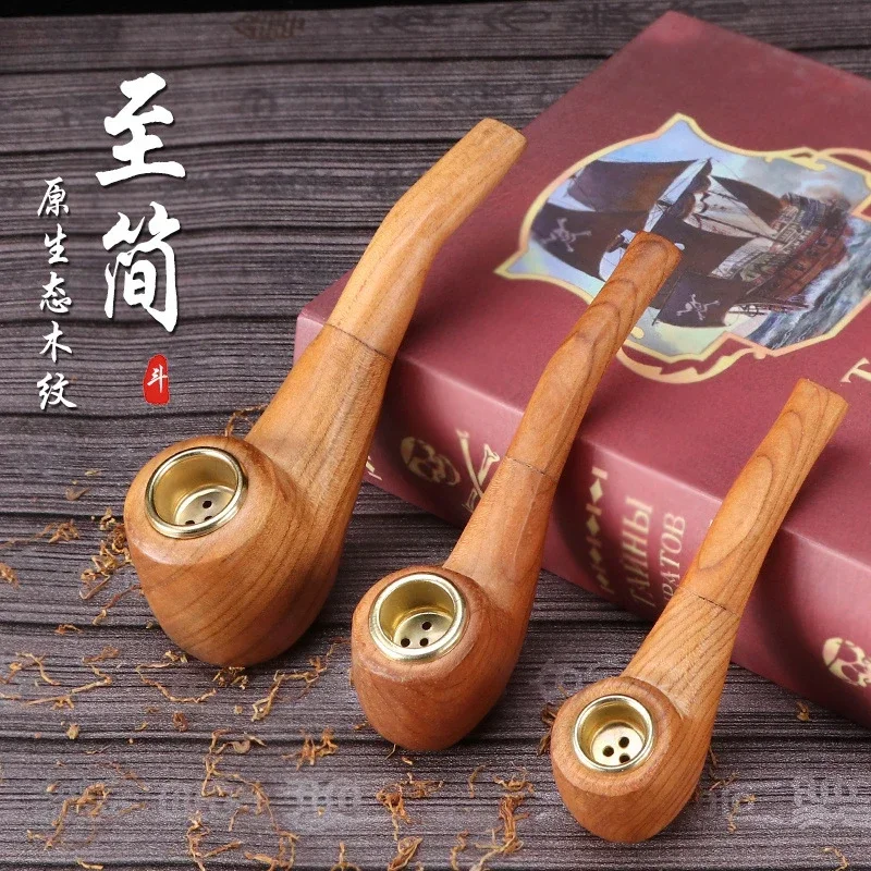 Solid Wood Classic Pipe Smoking High Quality New Design Wood Tobacco Pipe Free Smoke Smoking Accessories