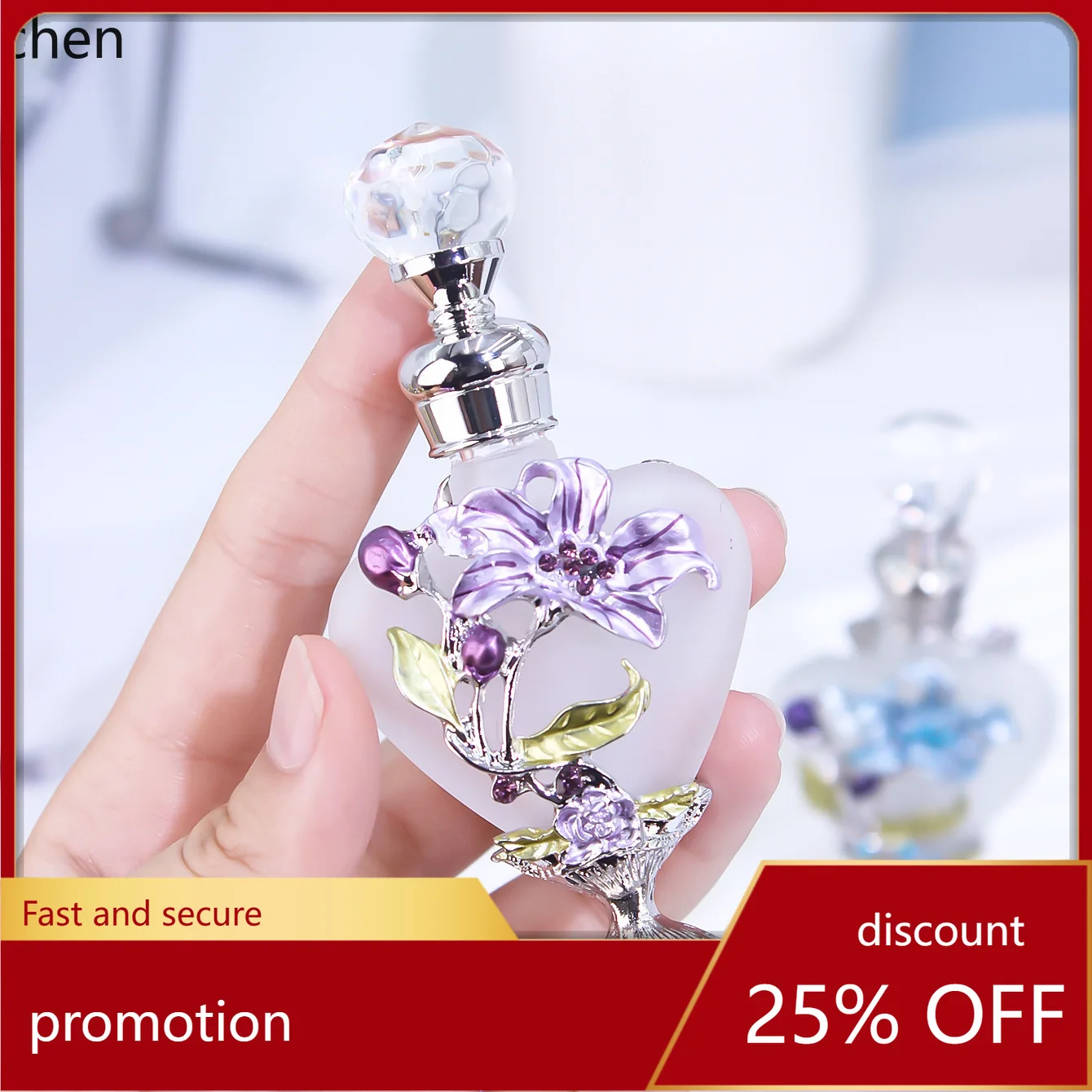 

YFY beauty salon-grade thickened heart-shaped glass perfume bottle essential oil vacuum dispenser bottle essential oil bottle
