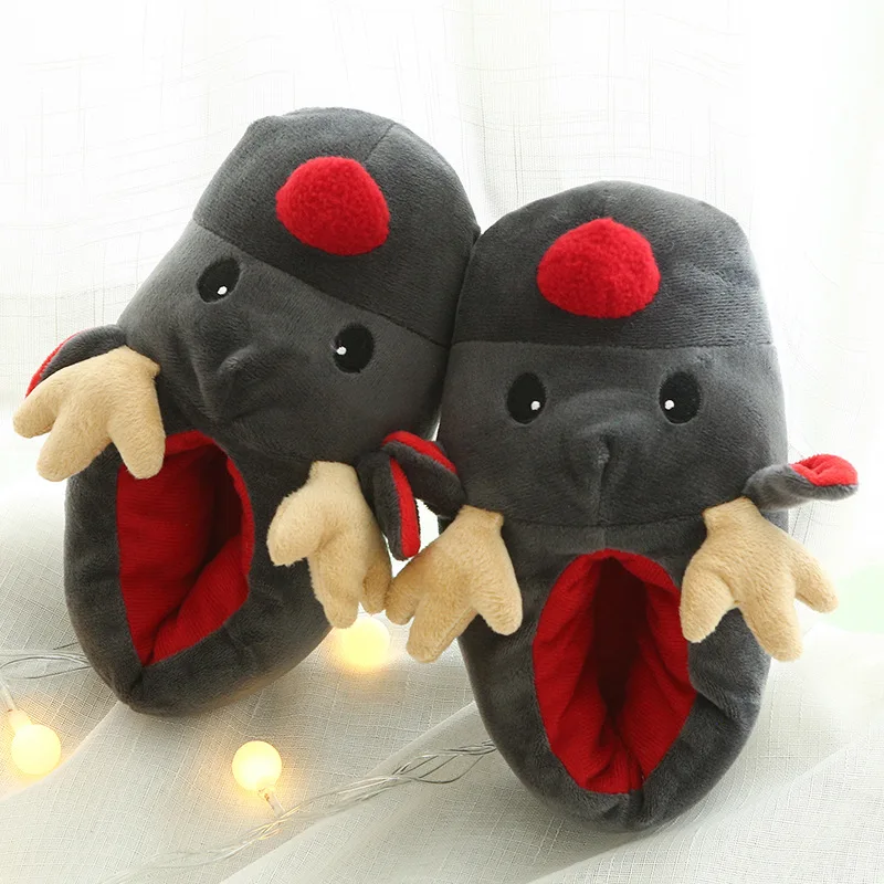 

Hot-sale Christmas Deer Slippers Home Fluffy Slip-on Shoes Indoor House Animal Fur Loafers Girls Flat Cotton Slippers