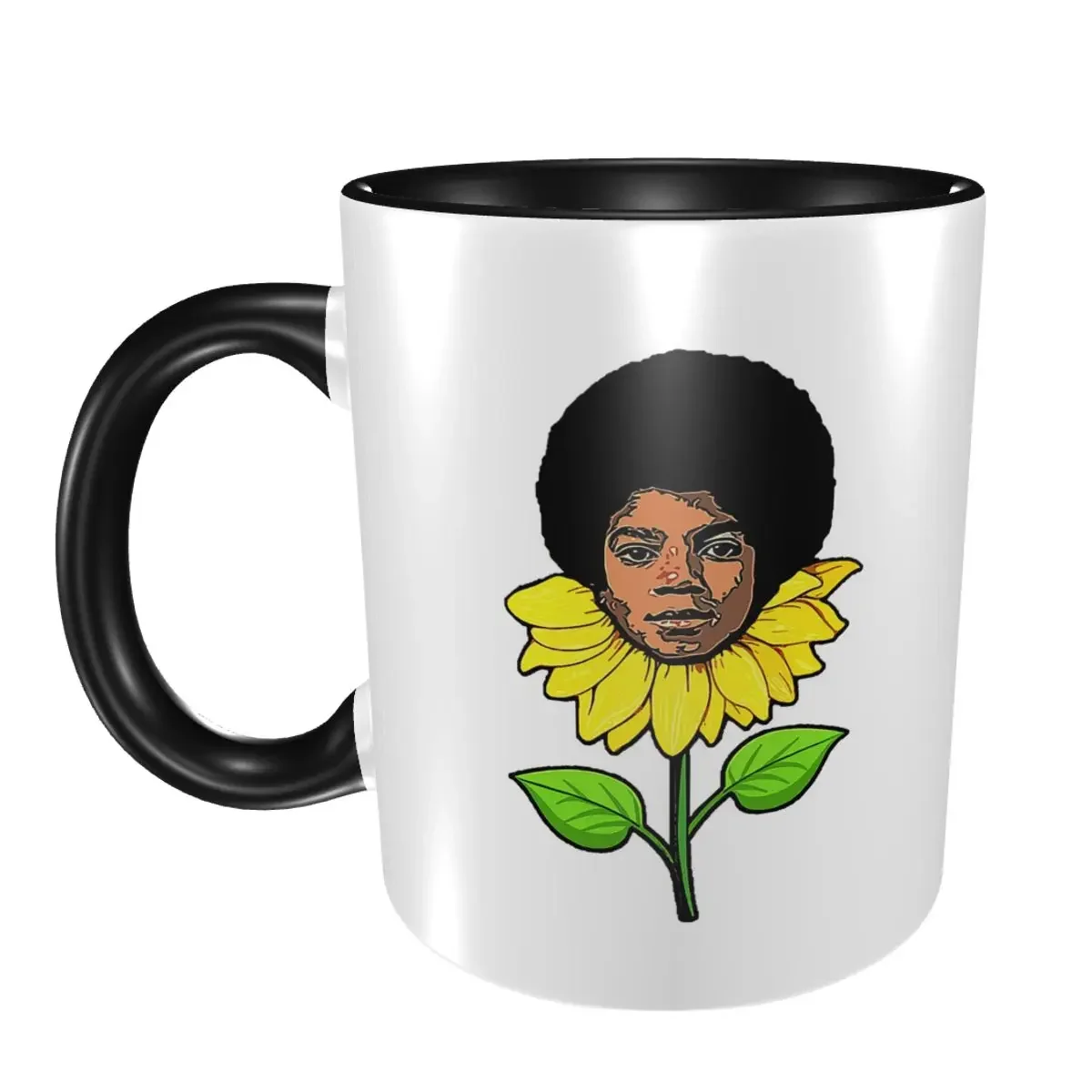 Michael Jackson Sunflower Mug Funny Ceramic Coffee Cups Tea Mugs Milk Cup Drinkware Gifts for Woman Man