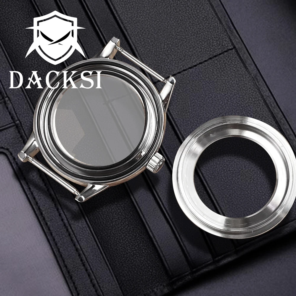 DACKSI Domed Sapphire Crystal 40mm Dive Watch Case Transparent Back 20bar Fit NH35 NH36 ETA2824 PT5000 Auto Movement Accessories