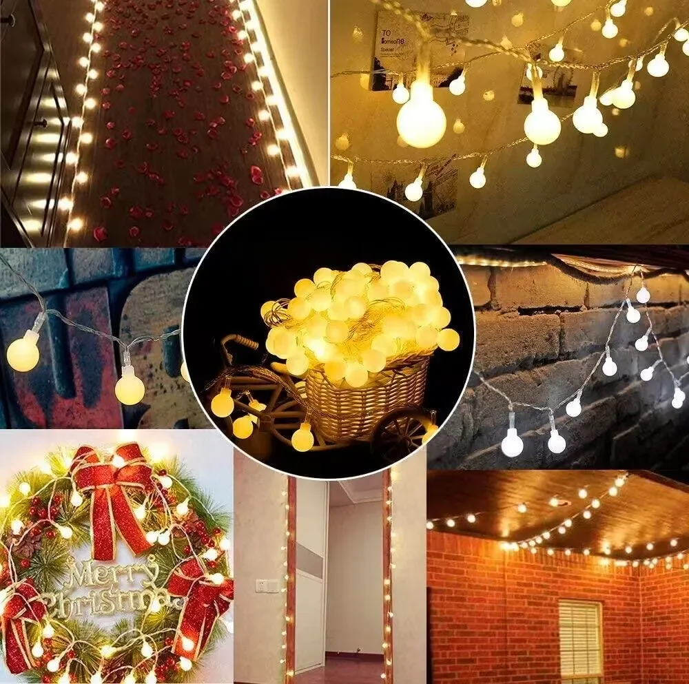 10M Usb/Batterij Power Ball Led String Lights Slinger Verlichting Buitenlamp Bruiloft Tuin Sprookjesachtige Verlichting Kerst Decoratie