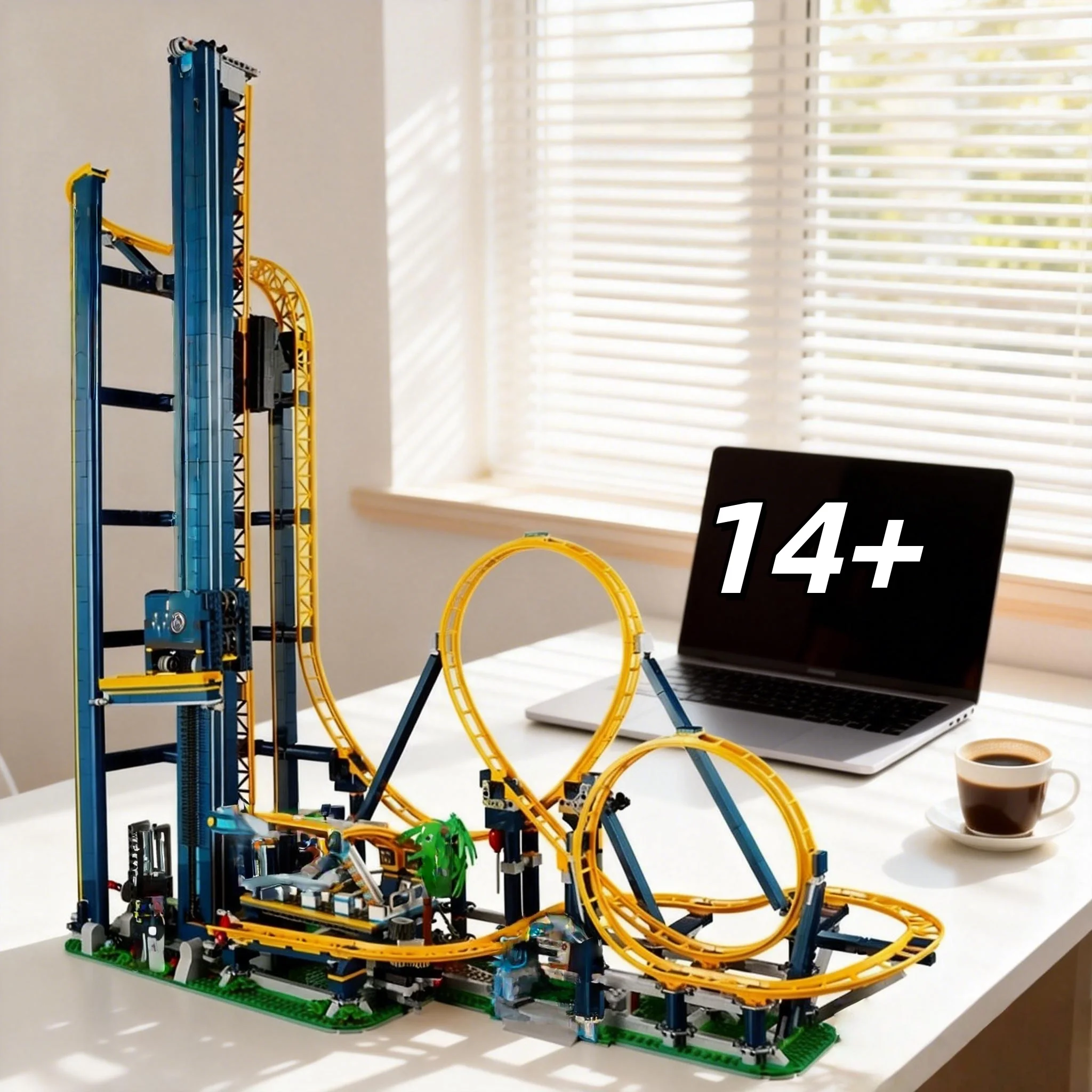 

3756 деталей, сложный конструктор MOC: круговая горка-американские горки, большой трек для парка развлечений, модель для сборки своими руками, коллекционная модель для взрослых