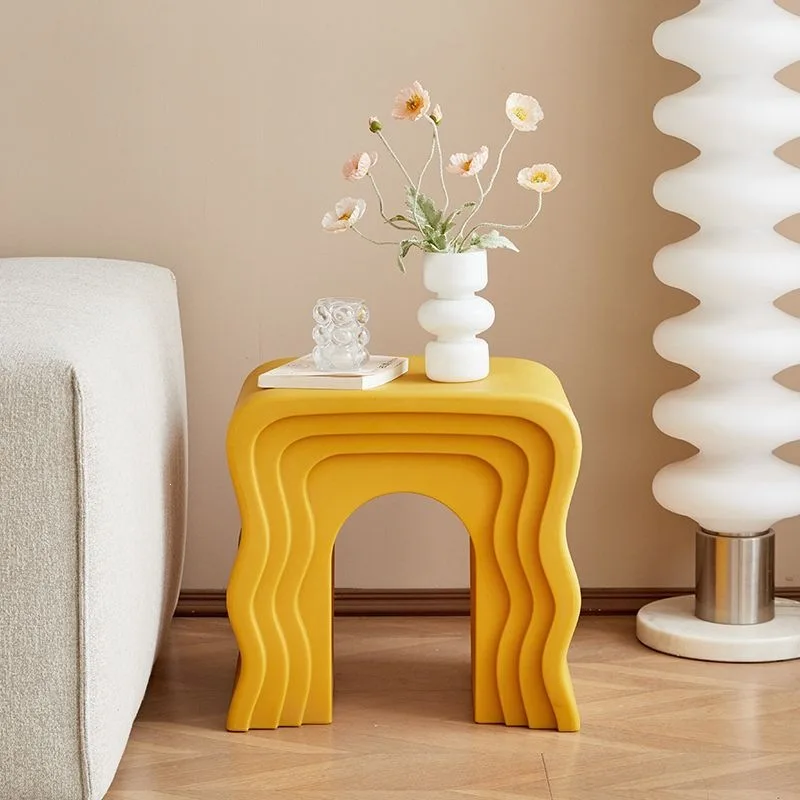 Cream wind creative sofa side few household living room shoe changing stool simple modern wavy coffee table bedside table other
