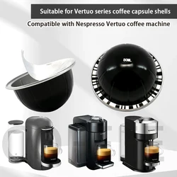 Aluminum coffee capsules that can be used repeatedly, equipped with a sealing foil, suitable for Nespresso Vertuo  capsules