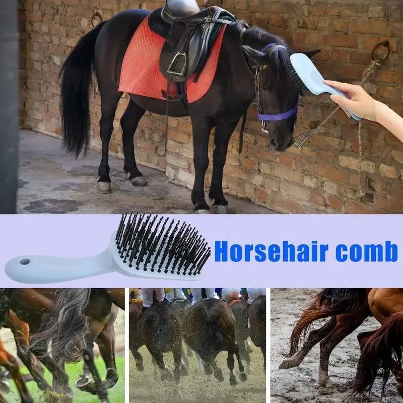 Horse Grooming Mane And Tail Brush Horse Brushes For Grooming Horse Comb Massage Brush Horse Deshedding Tool Horse Cleaning