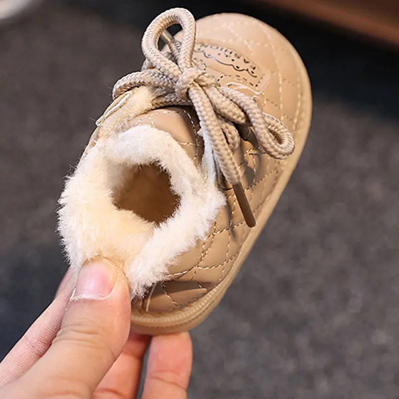 Winter Child Cotton BootNew Korean Version Baby Flat Bottom Velvet Shoe Casual Baby Anti Slip Comforta Versatile Boot Boys Girls