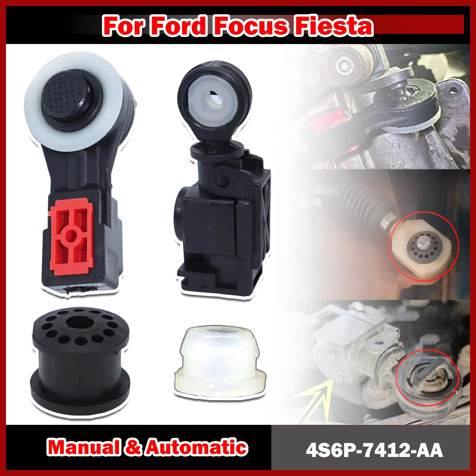 

Manual Automatic Gearbox For Ford Focus MK2 Fiesta Pull Transmission Linkage Cable Head Gear Shift Lever Line Repair Bush Joint