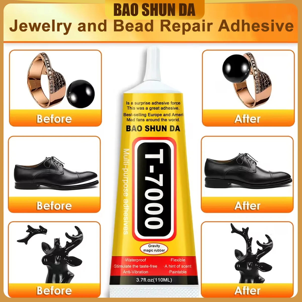 B-7000 لاصق شفاف لإصلاح الهواتف الذكية لاصق عالمي للزجاج والبلاستيك لاصق T7000 لإصلاح إطار البطارية والزجاج مع أداة تطبيق دقيقة لاصق 15/25/50/110 مل.