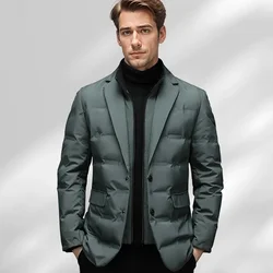 Winter Men's Down Jacket Suit Scarf Collar Simple Coldproof Windproof Down Jacket  Popular High-end High Quality Male Clothing