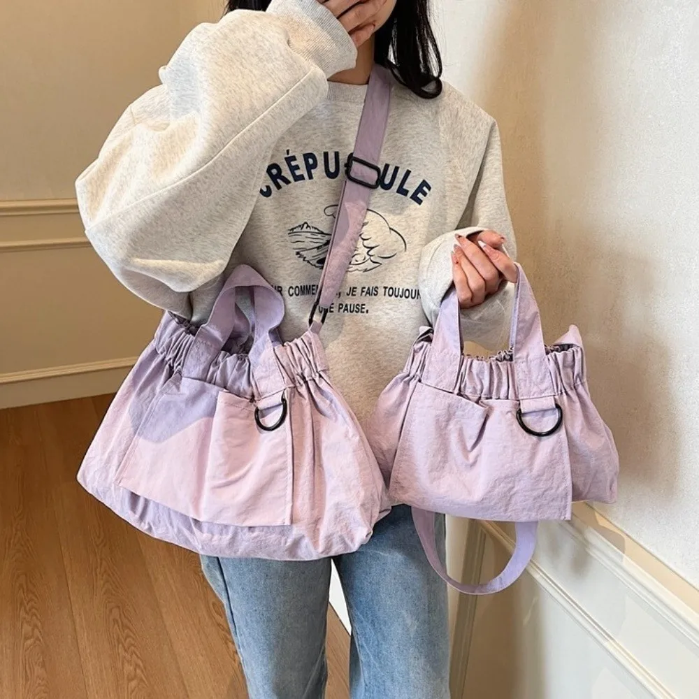 

Harajuku Nylon Cloth Shoulder Bag Tote Bags Bundle Pocket Women Messenger Bag Large Capacity Handbag Nylon Crossbody Bag Women