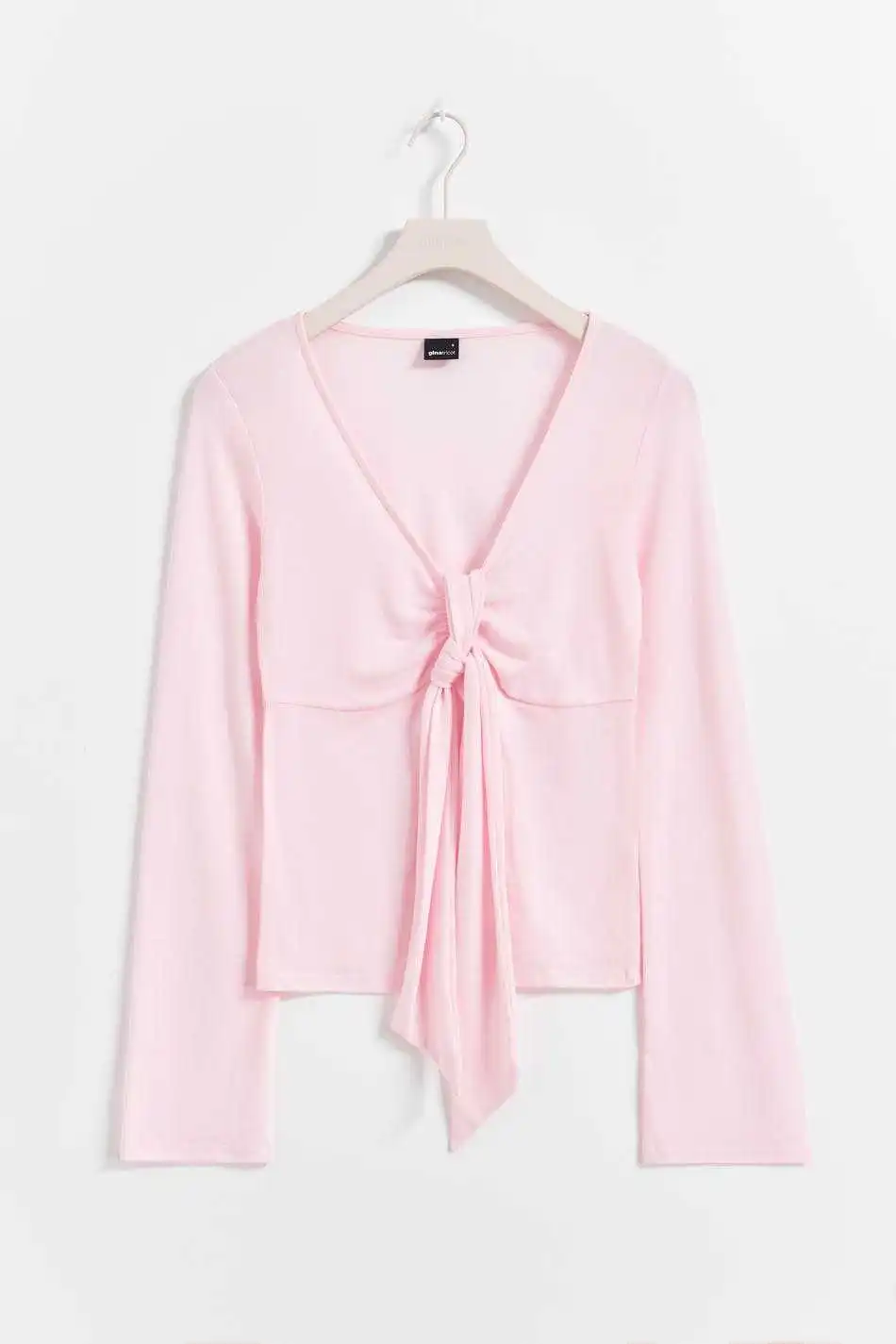 التعادل حزام تصميم Bowknot كم طويل تي شيرت المرأة الربيع مثير سليم صالح رقيقة سموك تيز عادية الحلو شيك التي شيرت بيبي دول #4