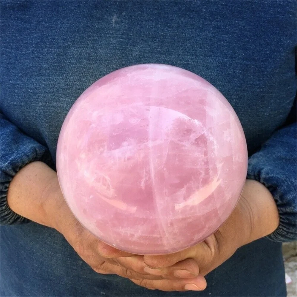 Huge Natural Pink Quartz Ball,Cherry Blossom Powder Crystal Quartz Ball,Mineral Healing Stone,Meditation Magic Divination Ball