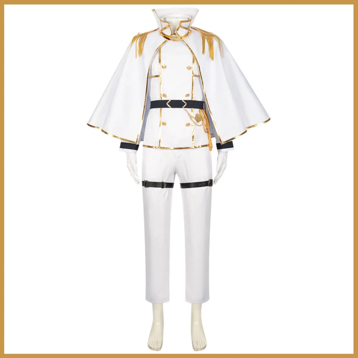 Anime Blue Lock Angels and Demons Bachira Meguru Cosplay Costume Wig White Military Uniform Shawl Man Halloween Carnival Suit