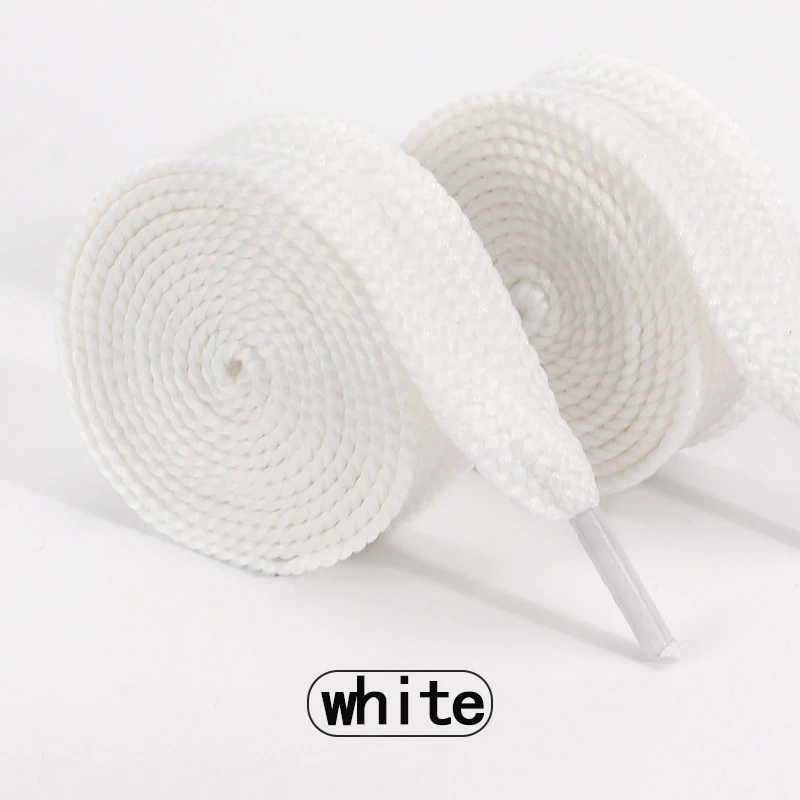 Neuer Stil, 2,2 cm breit, flache Polyester-Schnürsenkel, einfarbig, hochwertige, hochästhetische Schuhschnüre für Mädchen – Detail 9