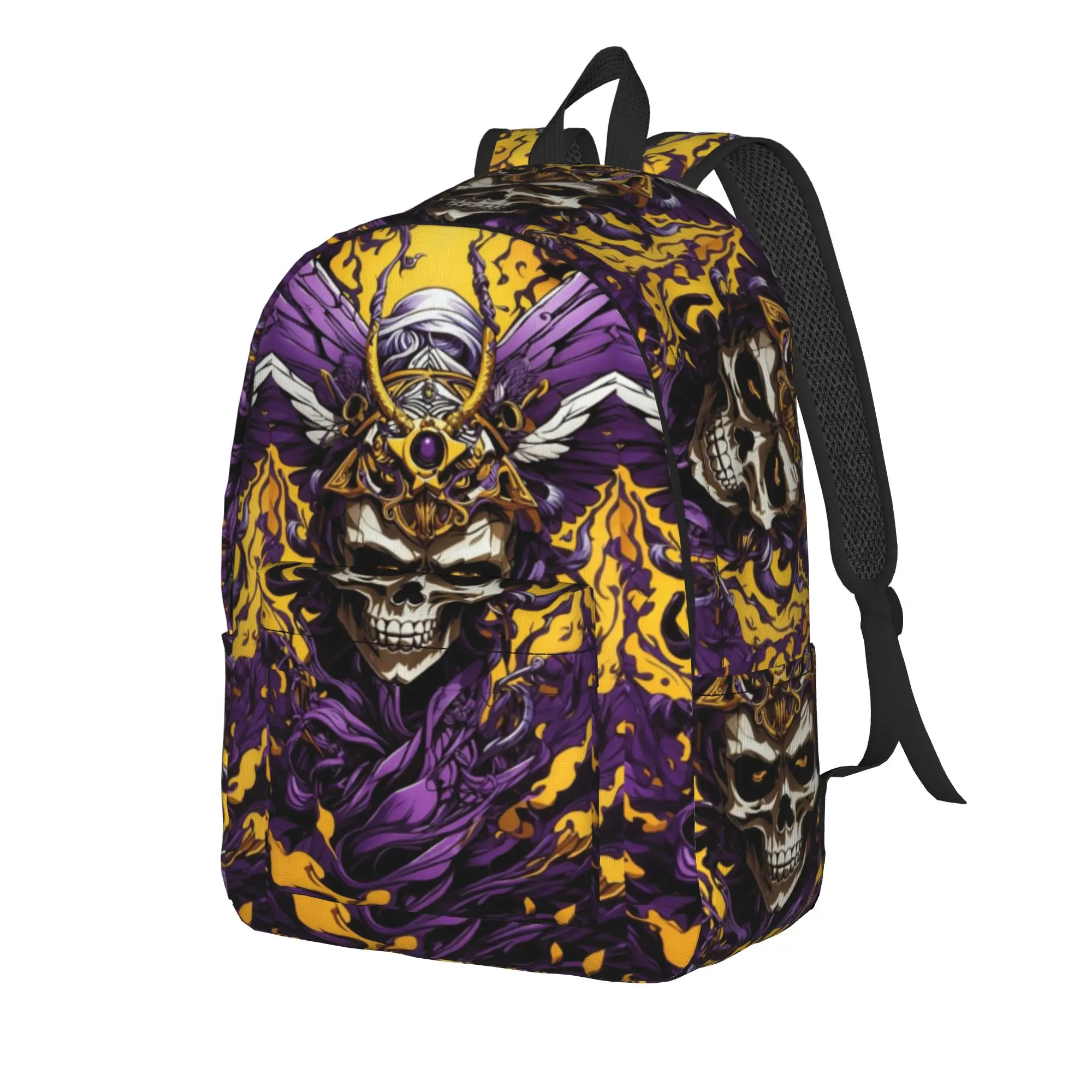 Hip Hop Retro Purple Samurai Demon Backpack  Stylish Backpacks Women Men Sport Print High School Bags High Quality Rucksack
