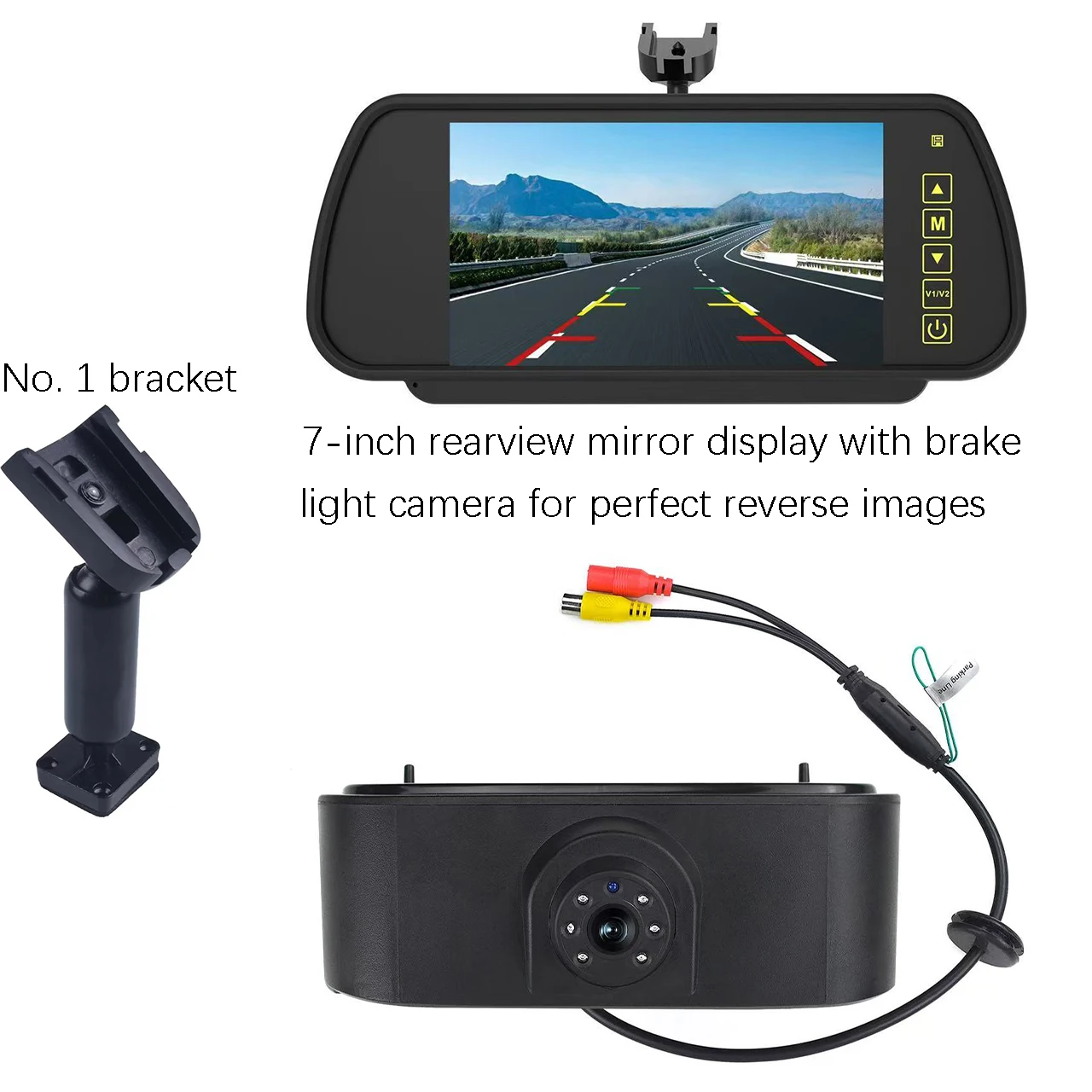 

CVBS. Camera High Level Brake Light Rear Reverse Camera with 7 inch mirror monitor For Nissan NV200 & Chevrolet City Express