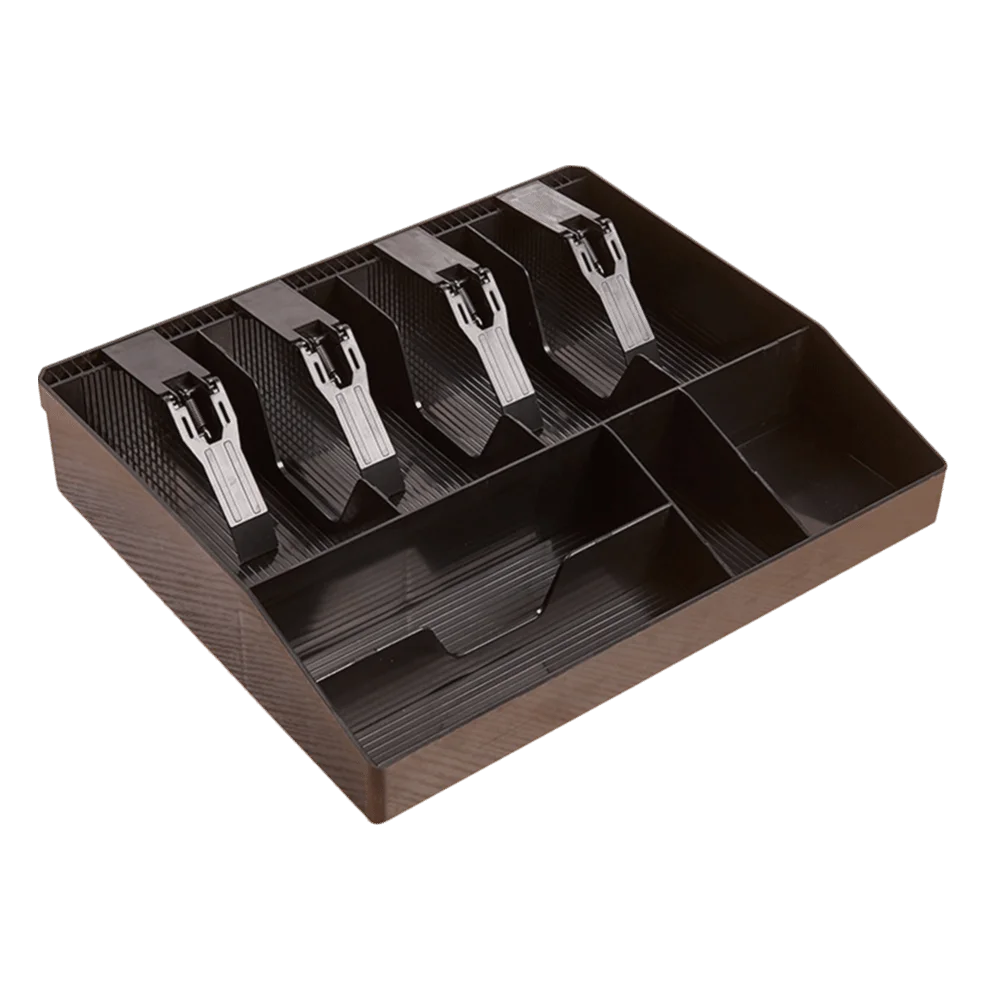 Multi-grids Cashier Box Plastic Clip Multifunctional Drawer Cash Tray Plastic ABS Compartments for Money Storage Storage Box