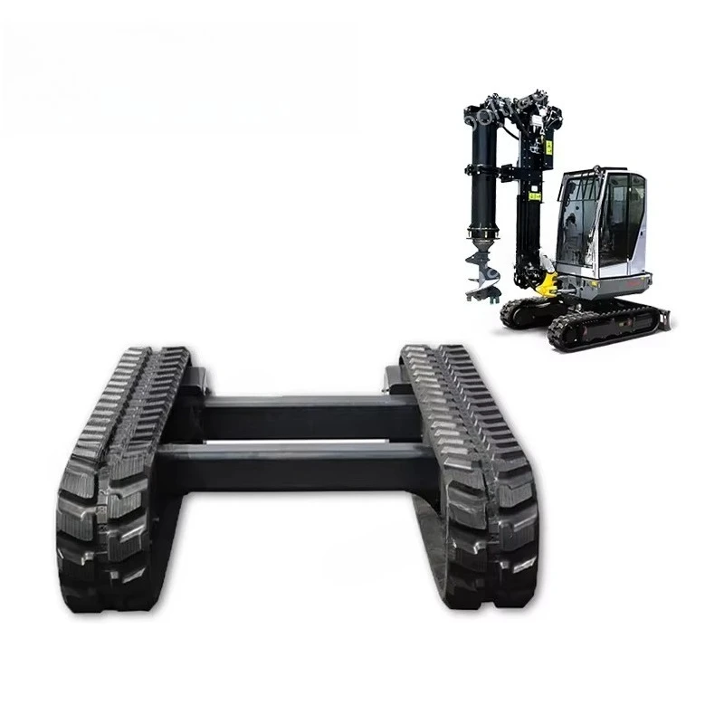 Rubber chassis for small excavators/fire equipment