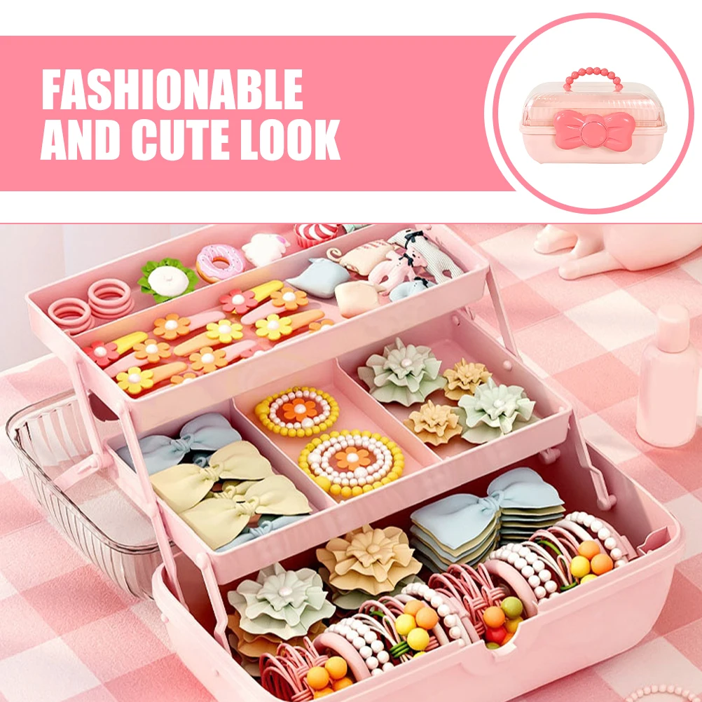 

Jewelry Storage Box Bow Organizer Hair Clip Container Ties Holder for Flower Head
