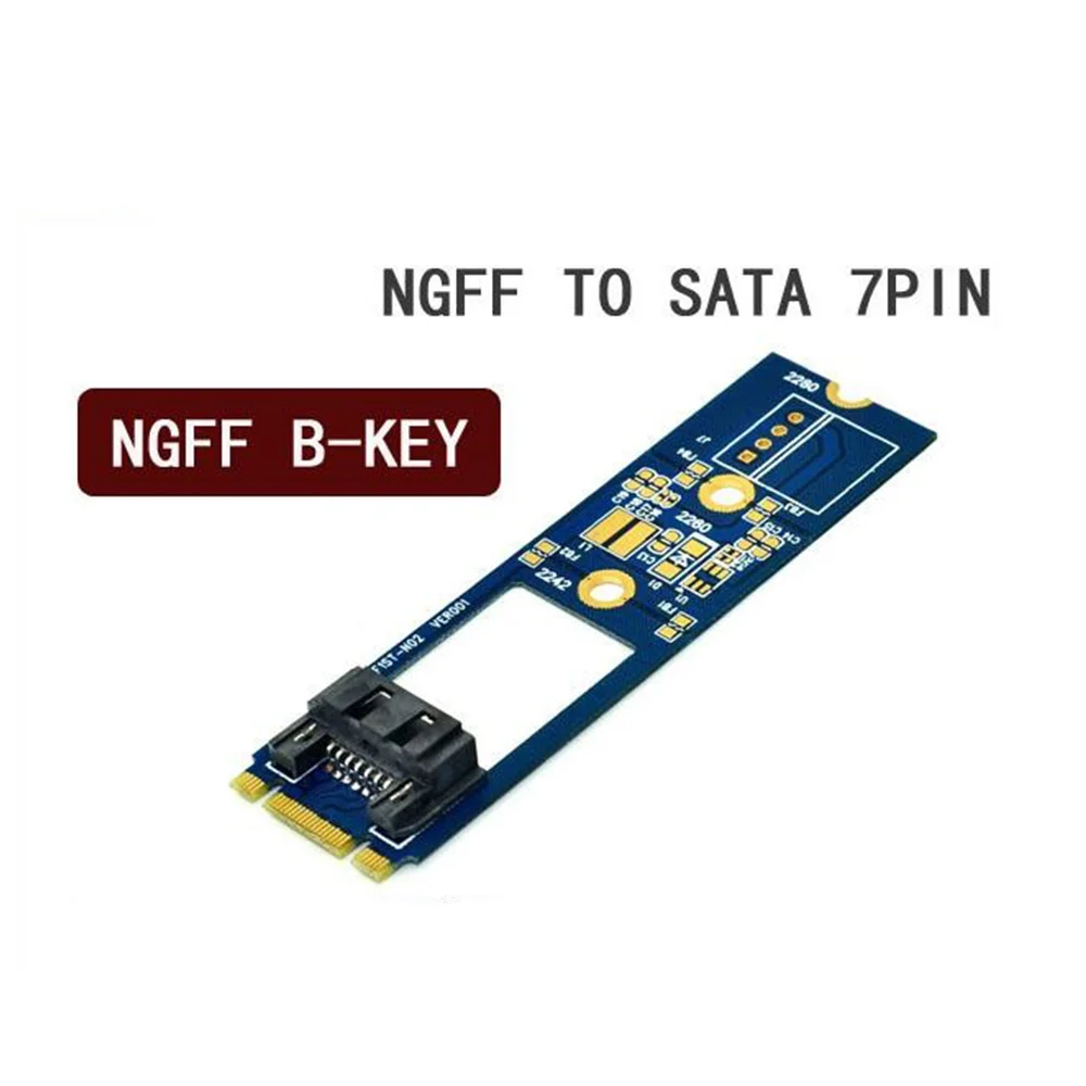 M2 SATA Adapter Convert Card B-M KEY M.2 NGFF SATA SSD to 7Pin Adapter Board Card Support 2242 2260 2280 Main Board