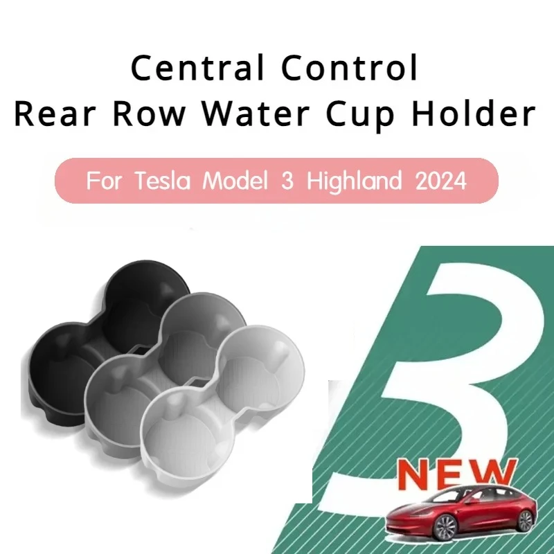 Getränkehalter für Tesla Model 3 Highland 2025 Mittelkonsole Armlehnenbox Fester Wasserbecher-Schlitz Aufbewahrungsbecherhalter Auto-Zubehör