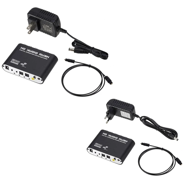 ดิจิทัลเป็นอะนาล็อก5.1แอมพลิฟายเออร์เครื่องปรับจูนเสียง + สายเคเบิลใยแก้วนำแสง sspdif โคแอกเซียลเป็น RCAAC3