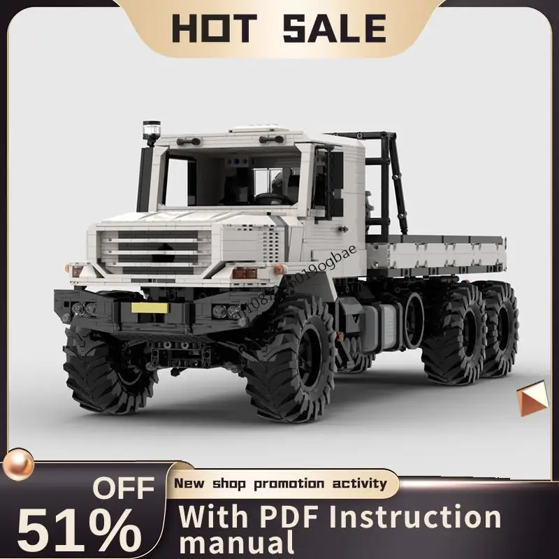 جديد 3964 قطعة Moc شاحنات المدينة Zetros 6X6 الأبيض على الطرق الوعرة نموذج مركبة لتقوم بها بنفسك الأفكار الإبداعية لعبة أطفال هدية عيد ميلاد كتل التكنولوجيا