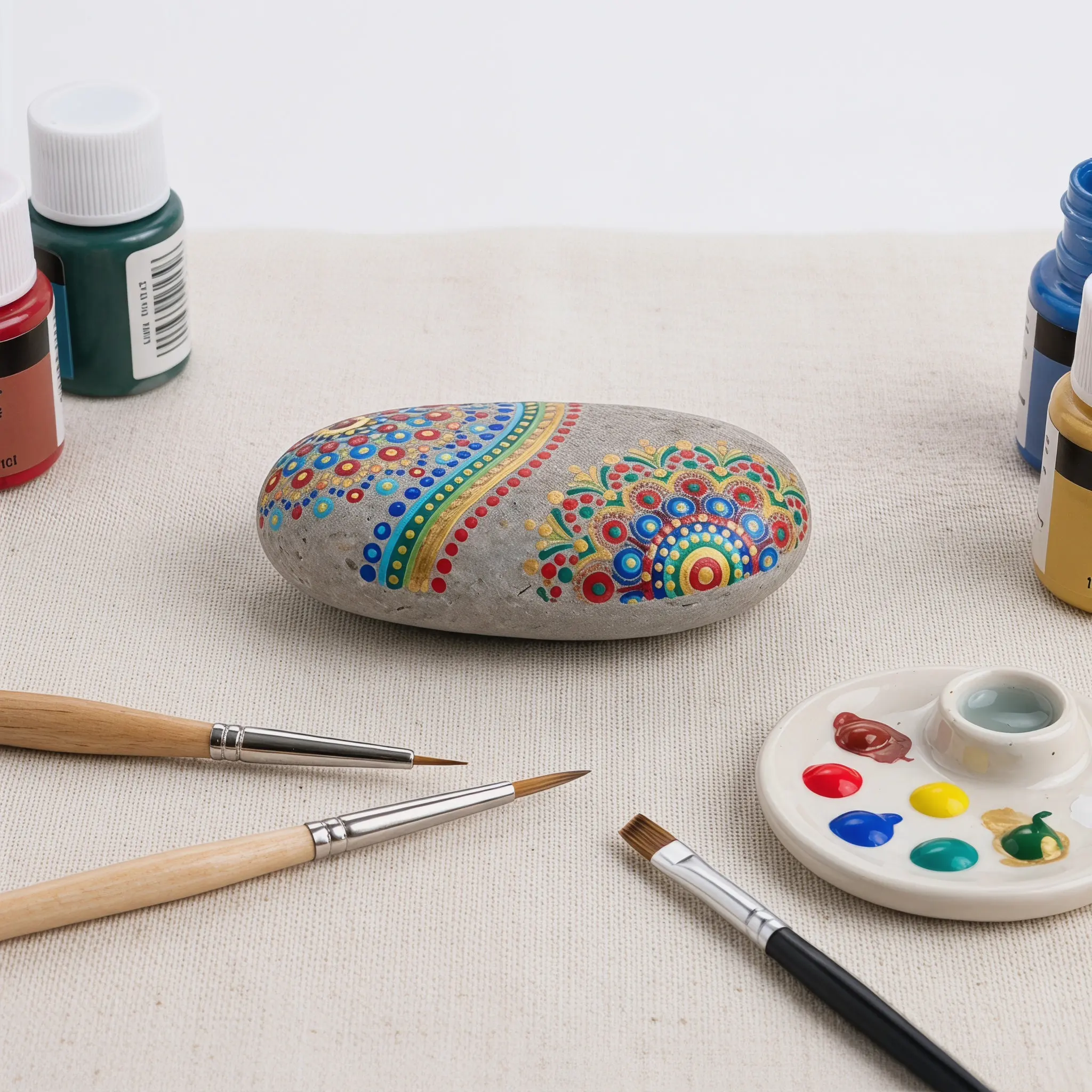 5Pcs Painting Rocks Smooth Flat River Stones Natural Mixed Pebbles 1.97-2.76 Inches Stable DIY Art Stone Painting Crafts