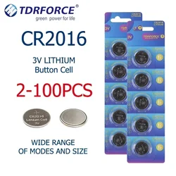 2-100PCS CR2016 Button Battery cr2016 3V Lithium Battery Batteries Coin Battery for Watch Cell Car Remote Computer Motherboard