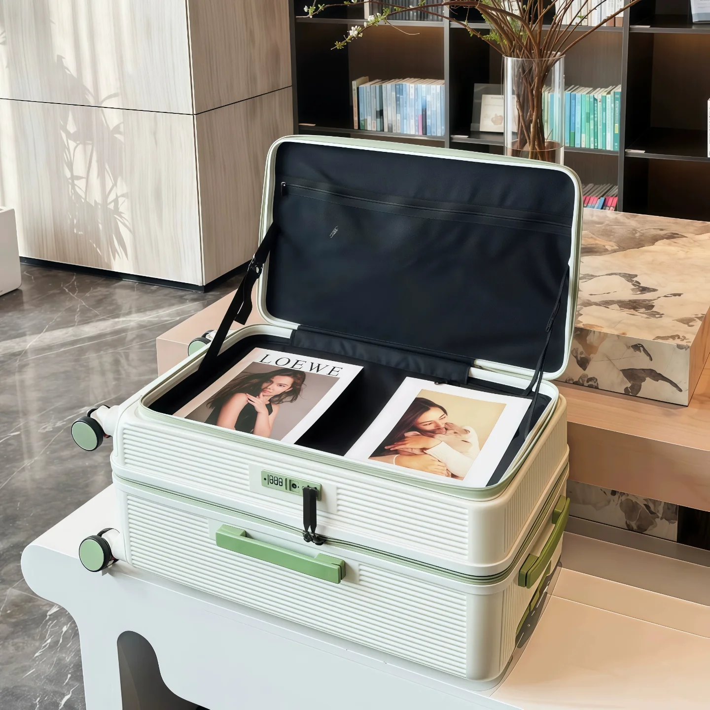 5‑Wheel Unisex Travel Suitcase Side‑Opening Dual‑Open Trolley Luggage Thickened Large‑Capacity Hard Case Reinforced Zipper Durab
