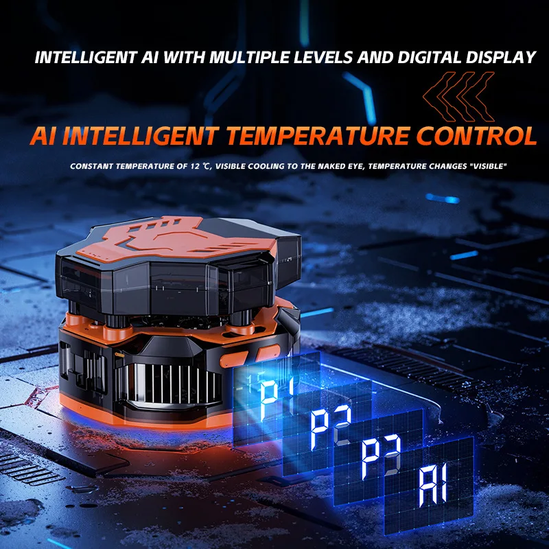 P80 Phone Cooler Semiconductor, AI Smart Temperature Control with Triple Frosting Modes, Fast Cooling for Gaming