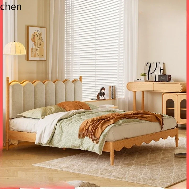 Cream Wind Windsor Bed Modern Simple Cat Claw Cloth Double 1.8m Soft Bag Master Bed