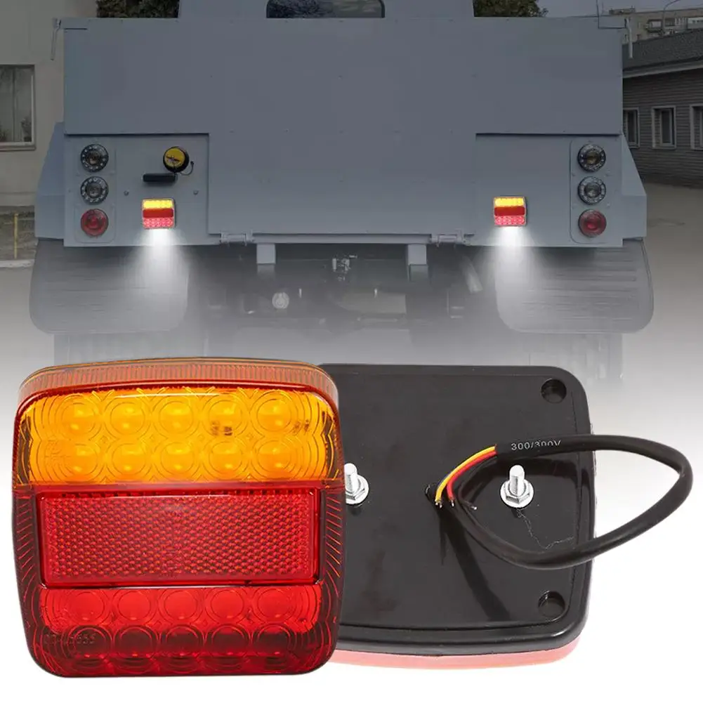 Waterproof Square Trailer Lights Kit Red Brake Stop Lamp Brake Tail Running Rear Lamp LED Stop License Reverse Light L7S7