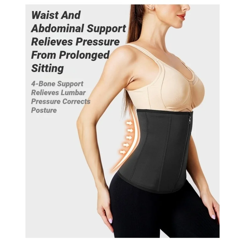 CHUANGERM Women's Underbust Corset Waist Trainer Double Pressing Compression Slimming Tummy Control Cincher Belt Body Shaper