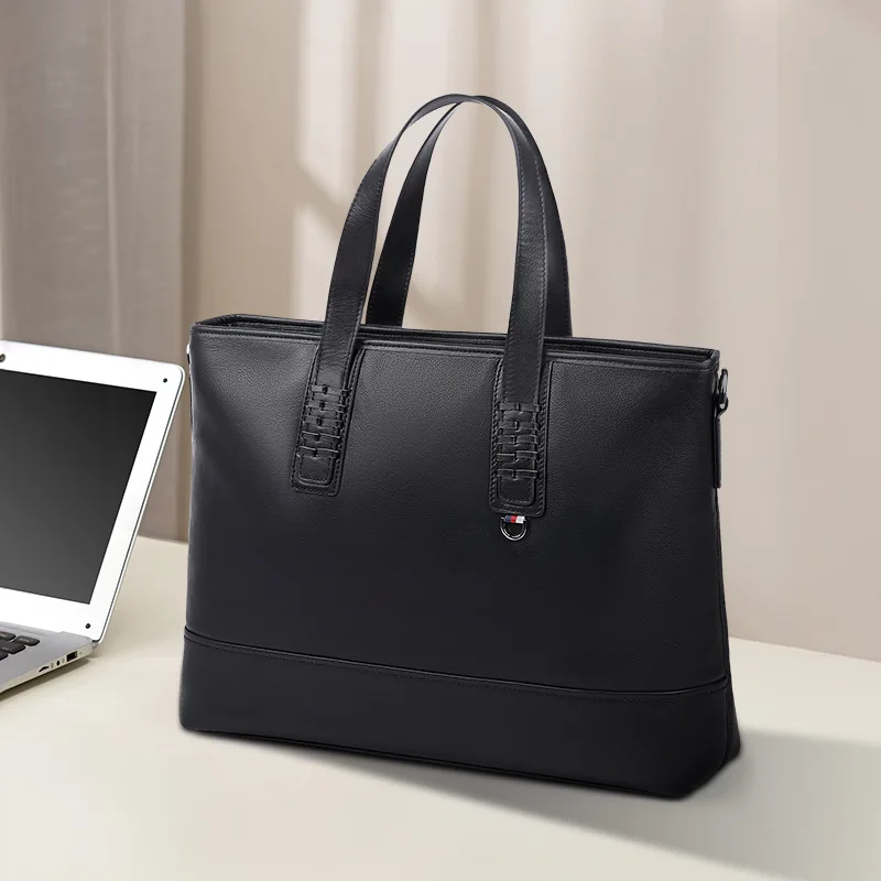 Genuine Messenger Luxury Men Bag Fashion Bag Large Capacity Casual File Computer Briefcase Top Layer Cowhide Men's Handbag